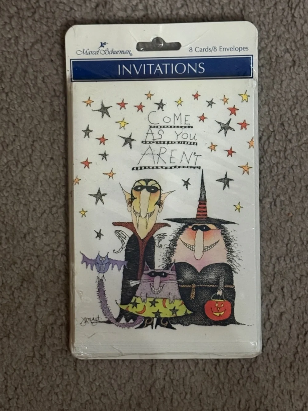 Marcel Schurman Halloween Invitations - “Come As You Aren't” Set of 8!